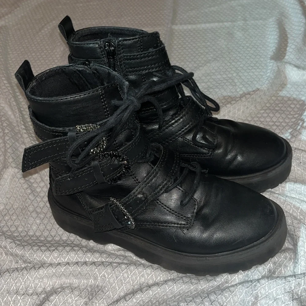 Zara Black Kids Jewel Boots Size 34 - Picture 5 of 15